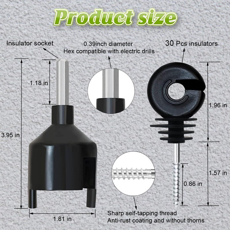 Kiouposy 330 Feet Electric Fence Polywire & 30 Pcs Electric Fence Insulator, 1/8" Diameter Portable Electric Fencing Poly Wire Rope Line 6 Steel Strands for Reliable Conductivity & Rust Resistance - Image 3